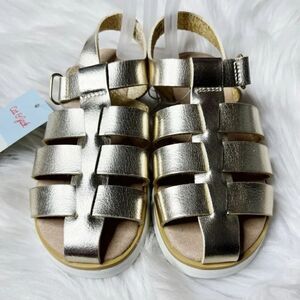 Cat and Jack Gladiator Velcro Sandals Gold Size 10